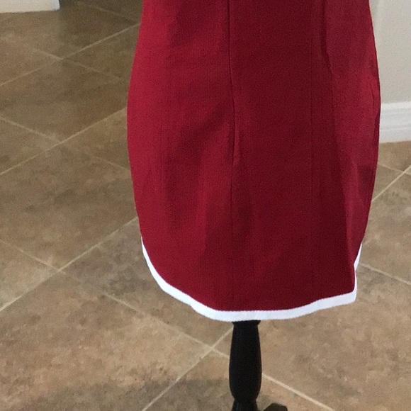 Lauren James Harper dress, crimson with white trim, back zip, size L, NWT - Picture 9 of 10